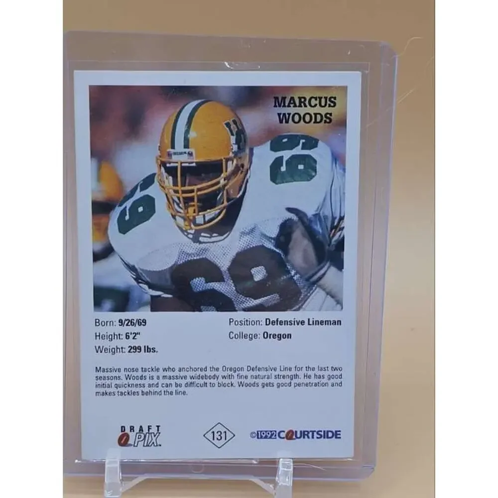 1992 Courtside Draft Pix #131 Marcus Woods Card